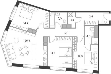 Квартира в ЖК Chkalov