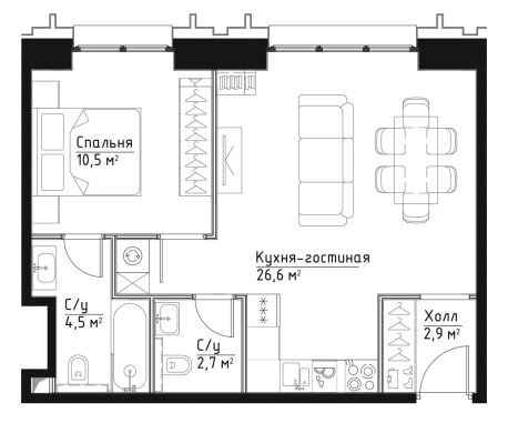 Квартира в ЖК Павелецкая Сити