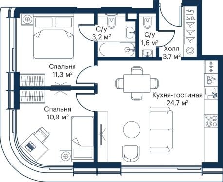 Квартира в ЖК City Bay