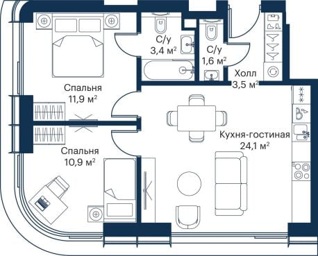 Квартира в ЖК City Bay