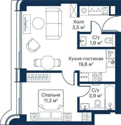 Квартира в ЖК City Bay