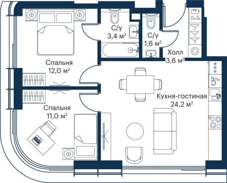 Квартира в ЖК City Bay