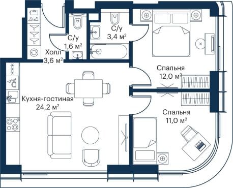 Квартира в ЖК City Bay