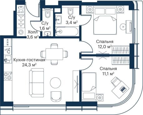 Квартира в ЖК City Bay