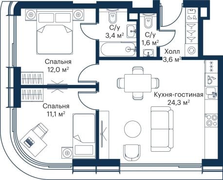 Квартира в ЖК City Bay