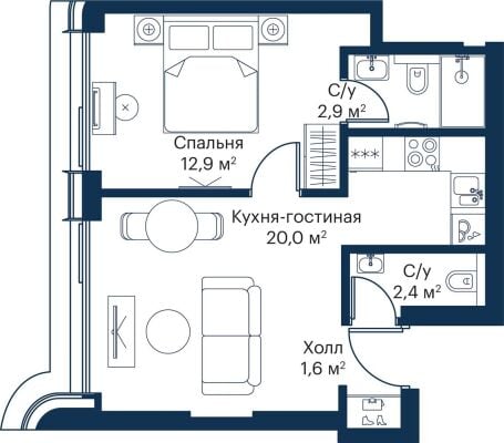Квартира в ЖК City Bay