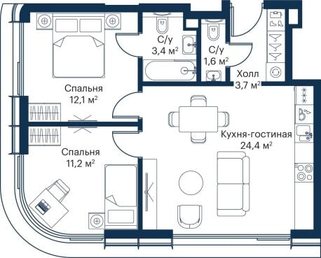 Квартира в ЖК City Bay