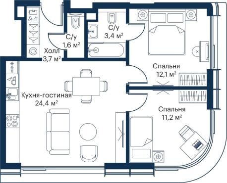 Квартира в ЖК City Bay