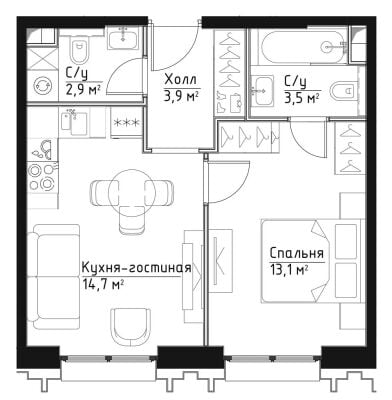 Квартира в ЖК Павелецкая Сити