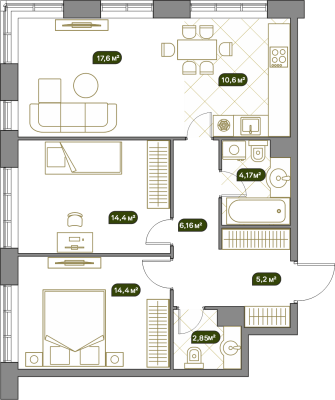 Квартира в ЖК WestSide