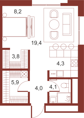 Квартира в ЖК коллекция клубных особняков «Ильинка 3/8»