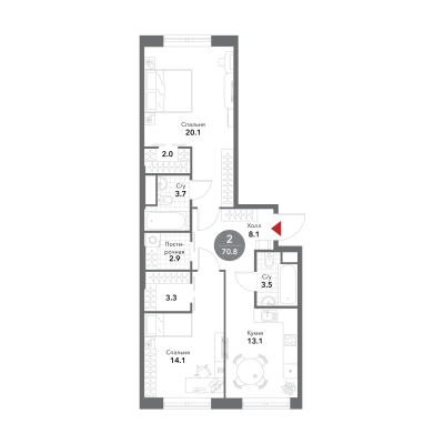 Квартира в ЖК Voxhall