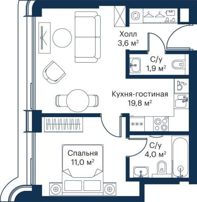 Квартира в ЖК City Bay