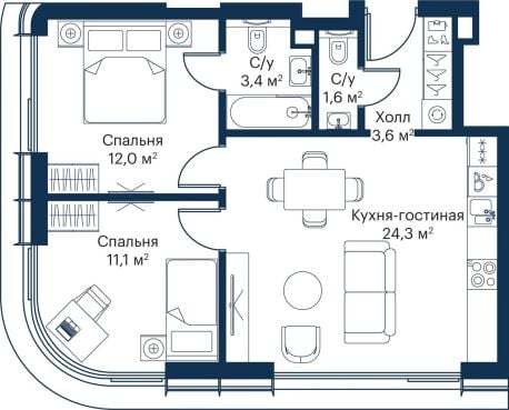 Квартира в ЖК City Bay