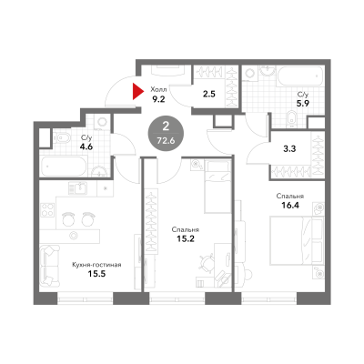 Квартира в ЖК Voxhall