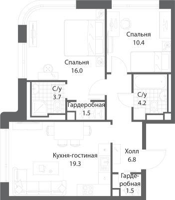 Квартира в ЖК Nagatino i-Land