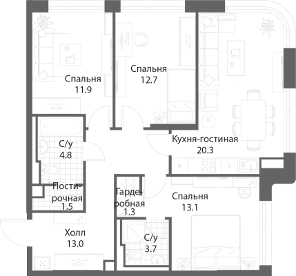 Квартира в ЖК Nagatino i-Land