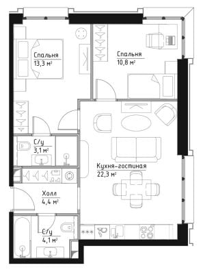 Квартира в ЖК Павелецкая Сити