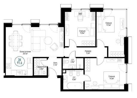 Квартира в ЖК Метрополия