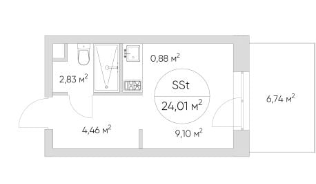 Квартира в ЖК N' ICE LOFT