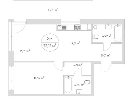 Квартира в ЖК N' ICE LOFT