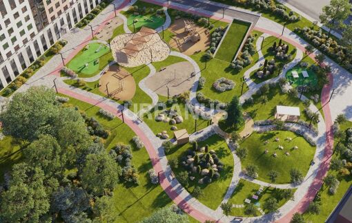 Благоустроенный двор в ЖК Аквилон BESIDE